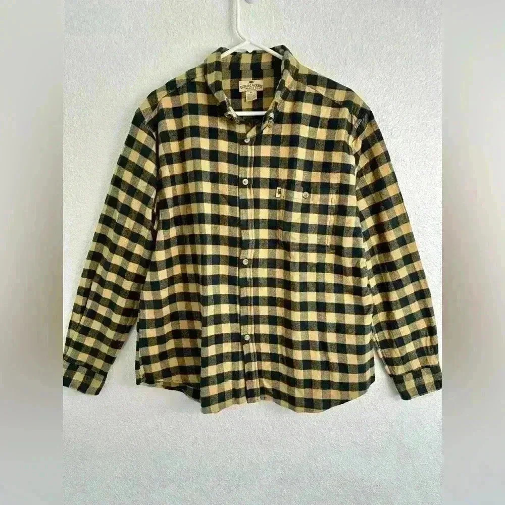 Buffalo JacksonTrading Co. Long Sleeve Plaid Flannel Button Down Shirt Size XL